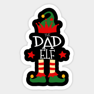 Dad Daddy Papa Fathers Day Elf Matching Family Group Christmas Party Pajamas Sticker